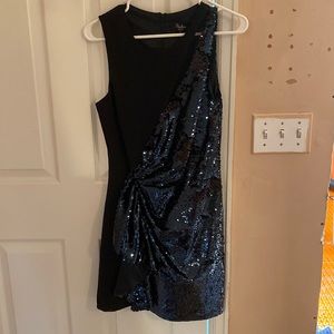 Parker black event dress with sequins
